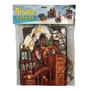 Vintage Pirate Adventures Diecut Cutouts 1996 Beistle 4 Pack‎ Decorations New